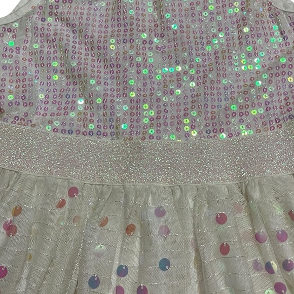 THE CHILDREN'S PLACE Girls M 7/8 white Sequin Dress - Picture 2 of 6